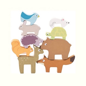 玩具风格木制创意教育堆叠游戏精美经典装饰木箱定制包装爱心天然HY - Product Image 2