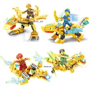 Jouet de construction pour enfants en plastique ABS à petites particules, Tank mécanique Dragon de combat <span class=keywords><strong>Ninja</strong></span> à double tête, huit en un - Product Image 4