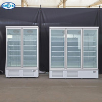 Congélateur vertical pour supermarché, vitrine réfrigérée, congélateur commercial à porte vitrée