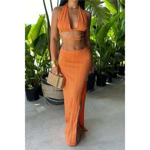 Ensemble de bikini et vêtements de plage orange - Product Image 5
