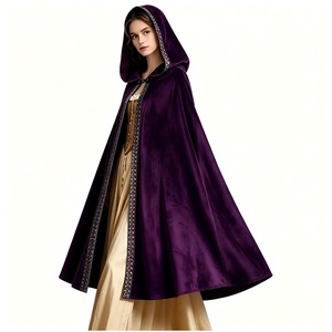 Cape à capuche en velours rouge personnalisée, cape <span class=keywords><strong>de</strong></span> cosplay <span class=keywords><strong>de</strong></span> sorcier médiéval et <span class=keywords><strong>de</strong></span> <span class=keywords><strong>petit</strong></span> <span class=keywords><strong>chaperon</strong></span> rouge pour Halloween - Product Image 6