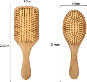 Brosse démêlante LOGO en poils naturels et bambou, avec coussin et peigne de massage pour le cuir chevelu - Product Image 2