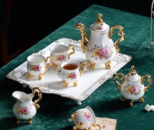 Best Selling European Dragon and Phoenix Relief Rose Pattern Afternoon <b>Tea</b> Ceramic Coffee <b>Set</b> - Product Image 2