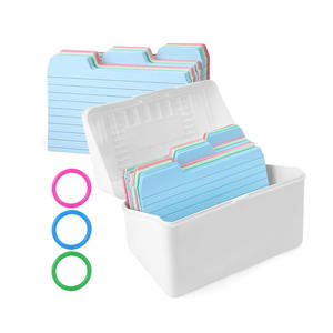 Cartes d'index lignées colorées avec anneaux Cartes flash avec support Cartes de notes vierges <span class=keywords><strong>pour</strong></span> les affaires de bureau d'étude scolaire - Product Image 1