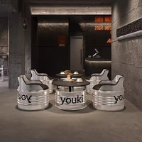 Ensemble de canapés modernes écologiques en forme de seau à huile en fer, mobilier de bar pour restaurants, cafés, décoration intérieure