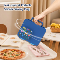 Grande boîte à bento 1,6 L à 3 compartiments, étanche, de qualité alimentaire, pour enfants et adultes, école, bureau, motif personnalisable, OEM ODM