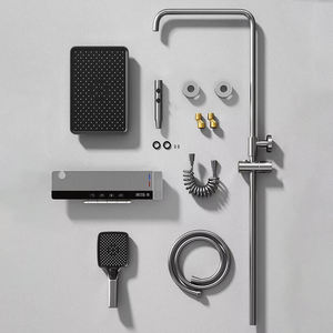 Ensemble de douche de luxe Thricate en laiton couleur canon de fusil <span class=keywords><strong>avec</strong></span> éclairage d'ambiance LED pour hôtels, spas et salles de bain haut de gamme - Product Image 2