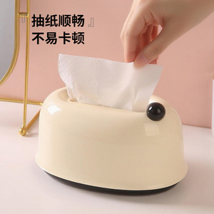 Cream Color Plastic Tissue Box With Spring Mechanism For Home Bedroom <b>Desktop</b> Use - Product Image 4