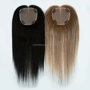 Topper en filet mono de haute qualité, cheveux humains vierges bruts européens alignés sur la cuticule, densité 30%, base en soie, en stock - Product Image 6
