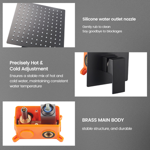 Sanivital được xây dựng trong màu đen lượng mưa phụ kiện phòng tắm Mens cao cấp Nordic mưa hiện đại thác nước che giấu đầy đủ Brass tắm đặt - Product Image 3