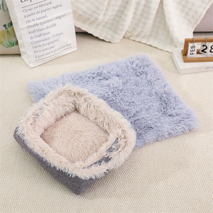 Cama para Mascotas de Doble Uso, Gruesa, Cálida, Suave, Plegable, Ultrasuave, de Felpa, Acogedora, Lavable, Casa para Gatos, Alfombra de Piel Sintética para Perros, para Coche - Product Image 6