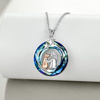 Nouvelle mode chien et fille collier cristal coloré pendentif pour animaux de compagnie cadeaux pour les filles amoureux des animaux de compagnie bijoux commémoratifs pour animaux de compagnie