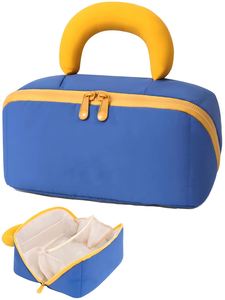 Sacs cosmétiques pour femmes, trousse de maquillage à ouverture large avec compartiments et poignée, trousse de toilette imperméable, pochette portable - Product Image 3
