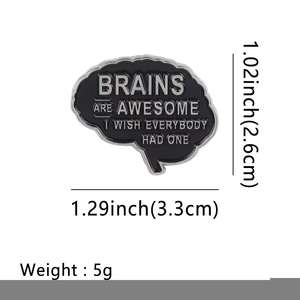 Cartoon Brain Thought Emaille Pin Abzeichen Niedliche lustige Metall Handwerk für Rucksäcke für Mental Health Awareness Brosche Geschenke für - Product Image 5