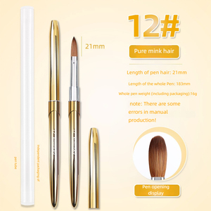 Pinceau à ongles en acrylique Kolinsky avec logo personnalisé, outil professionnel pour la manucure en salon, pinceau pour extension et peinture d'ongles - Product Image 3