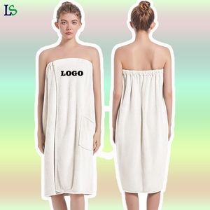 Custom logo Shower <strong>Wrap</strong> Robe Spa Bathrobe Adjustable <strong>Velcro</strong> Bath Skirt Body Microfiber <strong>Towel</strong> <strong>Wrap</strong> SPA Ladies Bath Skirt <strong>Towels</strong> - Product Image 1