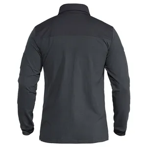 T-shirts polo à manches longues pour hommes, T-shirts de combat tactique pour hommes, Vêtements en coton, Chemises POLO personnalisées OEM/ODM Vente en gros Haut de randonnée