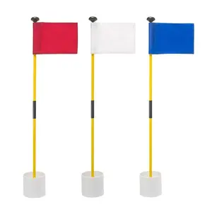 2 Sections Golf Flagsticks Putting Green Flags Practice Hole Cup Golf Putting Cups And Flags Set