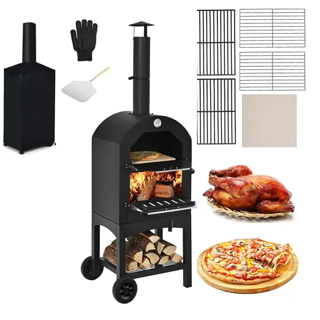 high quality commercial or home pizza oven for sale pizza oven wood fire outdoor Gas Pizza Stainless steel Factory portable