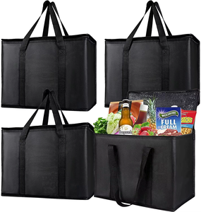 Sacs de livraison de nourriture en polyester isolés extra-larges, contenants pour repas chauds/froids pour la restauration et les pizzas, sacs de courses, sacs isothermes pour fêtes - Product Image 4