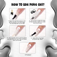 Vendeeni Poke Gel: Colle à Ongles pour Nail Art, Vernis Blanc et Noir avec Gel à Piquer, Vernis à Ongles OEM, Couche de Base en Gel Dentelle