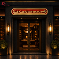 Letrero LED Personalizado para Tienda, Letrero con Logotipo Iluminado en Acero Inoxidable 3D con Panel Trasero para Comercio