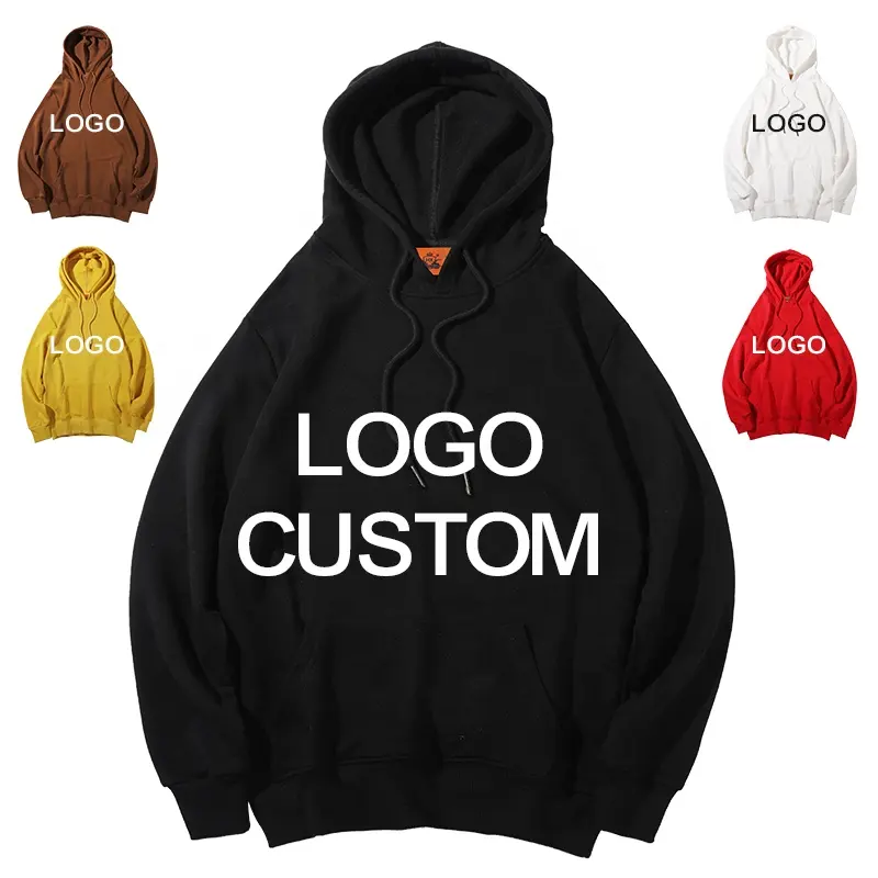 High Quality Men Cheap Wholesale BLACK Custom hoodies embroidered