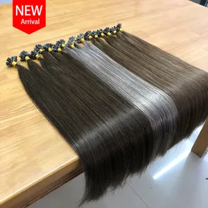 Factory Double Drawn Wholesale Human Hair Extension Flat Tip Italy Keratin Prebonded Hair Extensions Flat Tip Hair