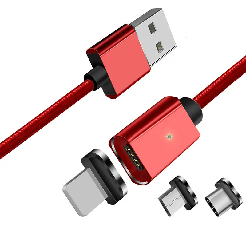 Magnetic data cable creative fast magnetizing suction cable one drag three flash cable