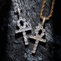 Collier tendance hip-hop transfrontalier pour startups de bijoux, avec pendentif en cuivre et zircon multicolore, chaîne à maillons, style mode et personnalité
