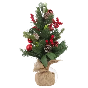 باقة زهور بلاستيكية لعيد الميلاد مع زينة قوية وقاعدة أسمنتية لحفلات الكريسماس بتخفيضات كبيرة وعابرة للحدود