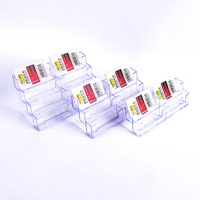 Porte-cartes de visite Kejea en PS transparent, présentoir de rangement pour cartes de visite de bureau, idéal pour la réception et le comptoir.