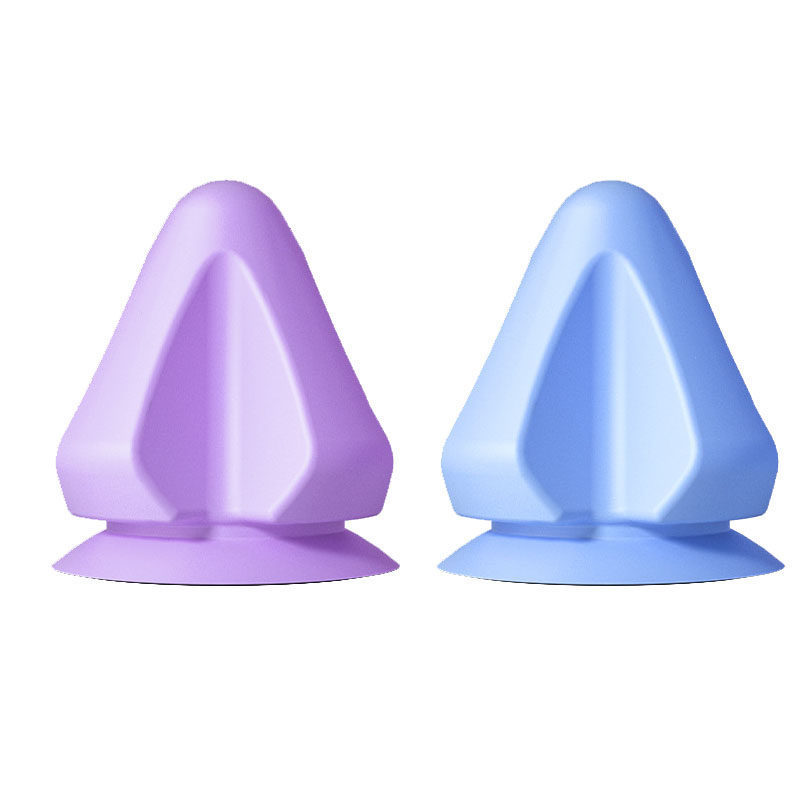 Cono de masaje profundo con succión en forma de cruz - [1 azul, 1 morado]