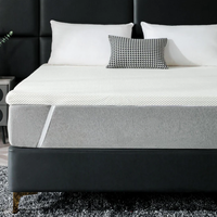Surmatelas en mousse à mémoire de forme pure de 2 pouces Couverture en bambou blanc Couvre-matelas viscoélastique portable antistatique à rebond lent
