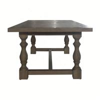 D1840-180 Table rectangulaire rustique en chêne massif, style antique français, écologique, pour appartement, mariage, salle à manger, cuisine de ferme, fête en extérieur