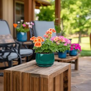 Pots à plantes en céramique écologiques de 4 pouces - Petit pot moderne avec trou de drainage pour plantes succulentes et fleurs, pour le jardinage à domicile - Product Image 2