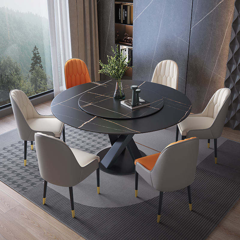 Round Buildimg Names Modern Home Furniture Dinning Table Set 6 Seater Round Marble Dining ...