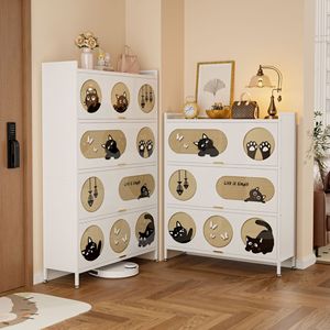 Zapatero de Acero con Puerta Abatible, Tipo Rectangular, Capacidad para 10-20 Pares, Almacenamiento Versátil para la Entrada del Hogar - Product Image 2