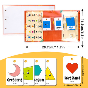 Juguete educativo temprano para niños, 60 piezas, formas y colores, tarjetas Flash cognitivas, rotafolio para niños - Product Image 6