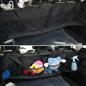 Bolsa organizadora para maletero de coche, 6 compartimentos de malla para almacenamiento trasero, para suspensión en el vehículo, color negro - Product Image 5