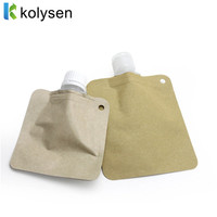 Sachets à bec verseur liquide écologiques personnalisés d'usine sac de boisson en papier kraft biodégradable pour support d'emballage d'eau de recharge de jus
