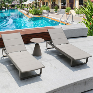 Sdraio Moderna da Esterno per Giardino, Hotel, Villa, Spiaggia e Piscina - Lettino Prendisole in Metallo Casual - Product Image 5