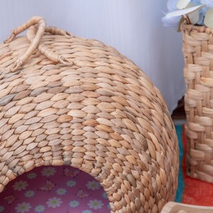 Cama Redonda para Mascotas, Tejida a Mano, Nido para Perros y Gatos, Relleno de Fibra de Poliéster para las Cuatro Estaciones, Cueva Suave y Acogedora para Dormir - Product Image 4