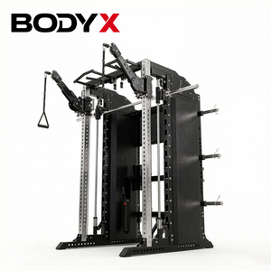 S0106E Machine <span class=keywords><strong>Smith</strong></span> multifonctionnelle à usage commercial avec fonction de croisement de câbles, rack de musculation avec fonction de tirage latéral et de tirage bas - Product Image 1