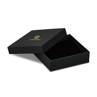 Boîte cadeau VIP personnalisée en carton noir mat doux au toucher avec feuille d'or vide, emballage de carte de crédit, boîte cadeau haut et bas, mini