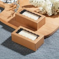 Scatole Regalo in Carta Kraft Marrone per Sapone Fatto in Casa con Finestra, Piccole Scatole per Pasticceria, Macarons, Biscotti, Caramelle, Matrimoni, Compleanni