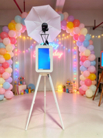 Pasokan Langsung Pabrik, Stand Foto DSLR iPad Kayu Retro yang Dapat Disesuaikan dan Dudukan Printer, Cocok untuk Pernikahan, Pesta