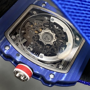 Montre mécanique pour homme V3 de haute qualité, style bleu espagnol, cadran décoratif jaune et rouge, mouvement gravé, montre de sport - Grande Vente - Product Image 5
