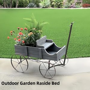 Chariot de jardin décoratif écologique <span class=keywords><strong>pour</strong></span> <span class=keywords><strong>potager</strong></span> surélevé, avec roues flexibles et longue poignée, facile à assembler - Product Image 5