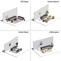 Canapé de loisir modulable en cuir et velours Ensemble de canapés sectionnels simple deux trois places Meubles de salon et de bureau à domicile